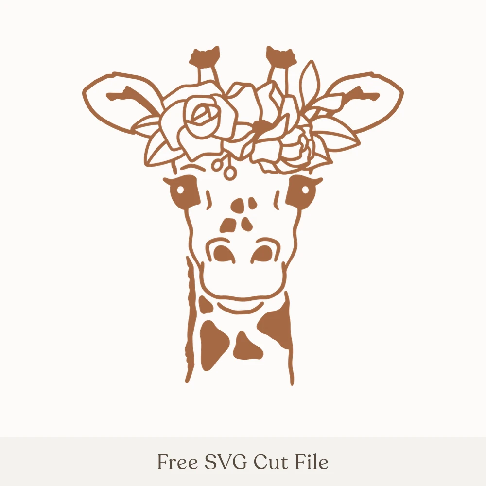 Giraffe With Flower Crown