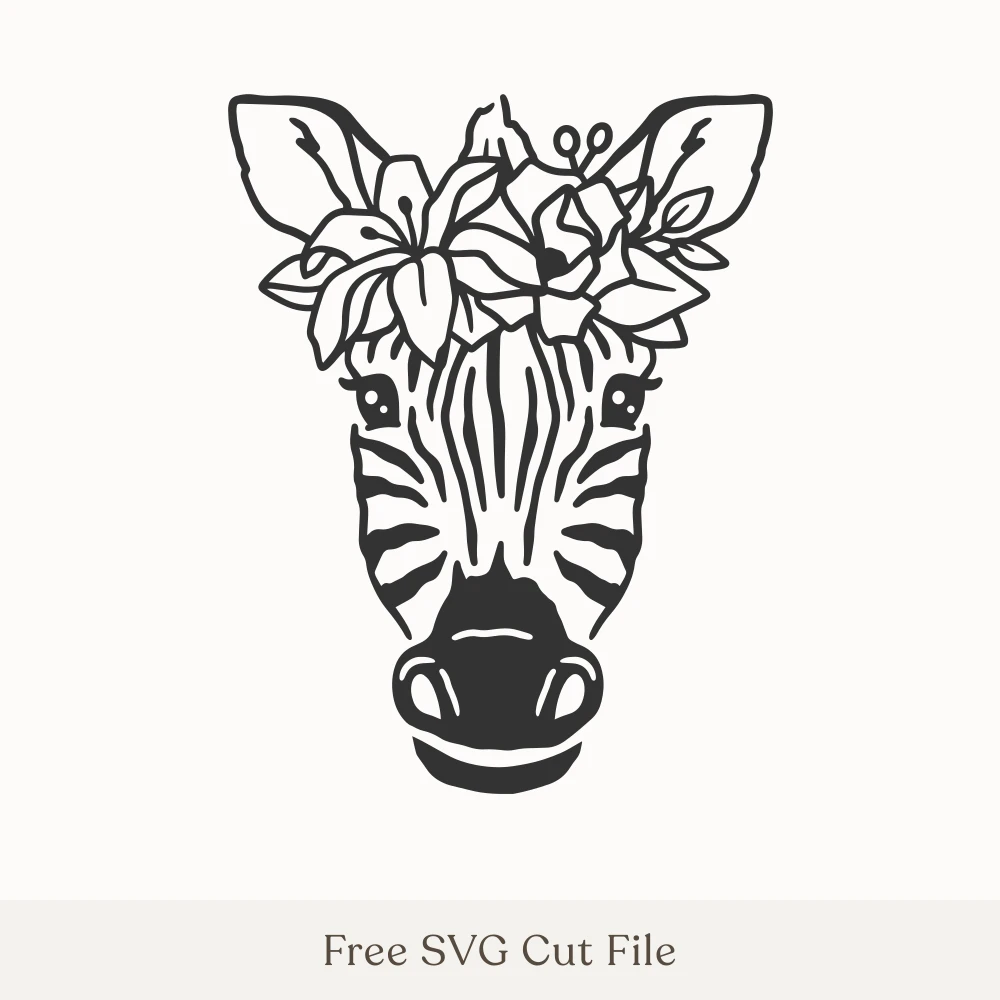 Zebra With Flower Crown