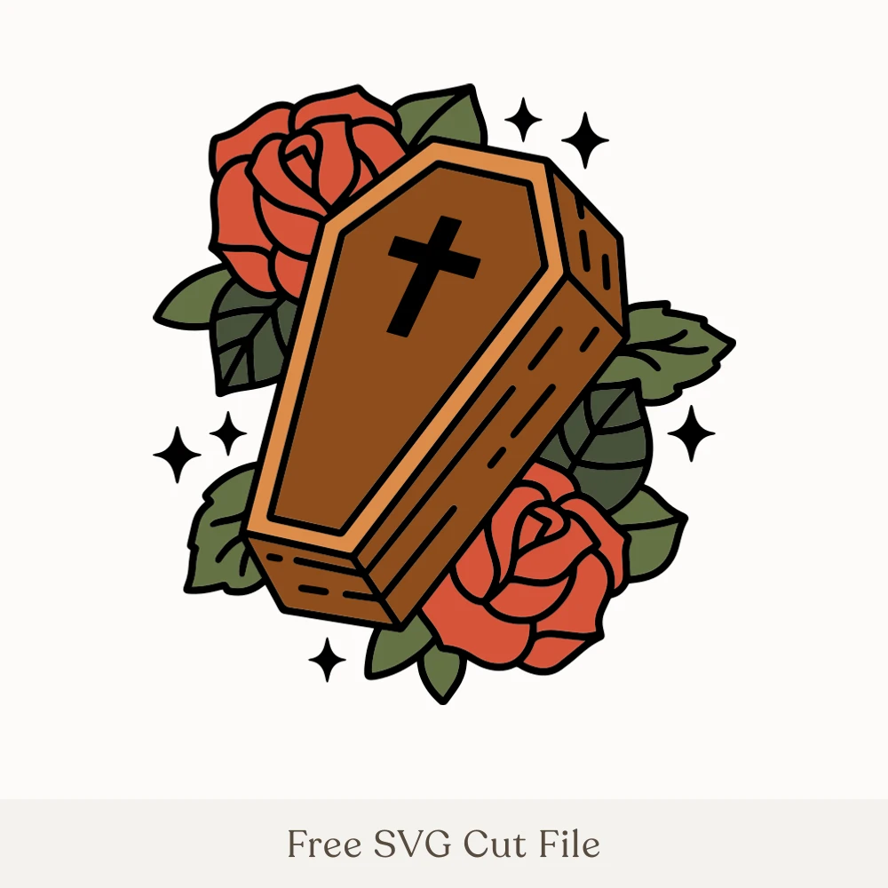 Coffin With Roses