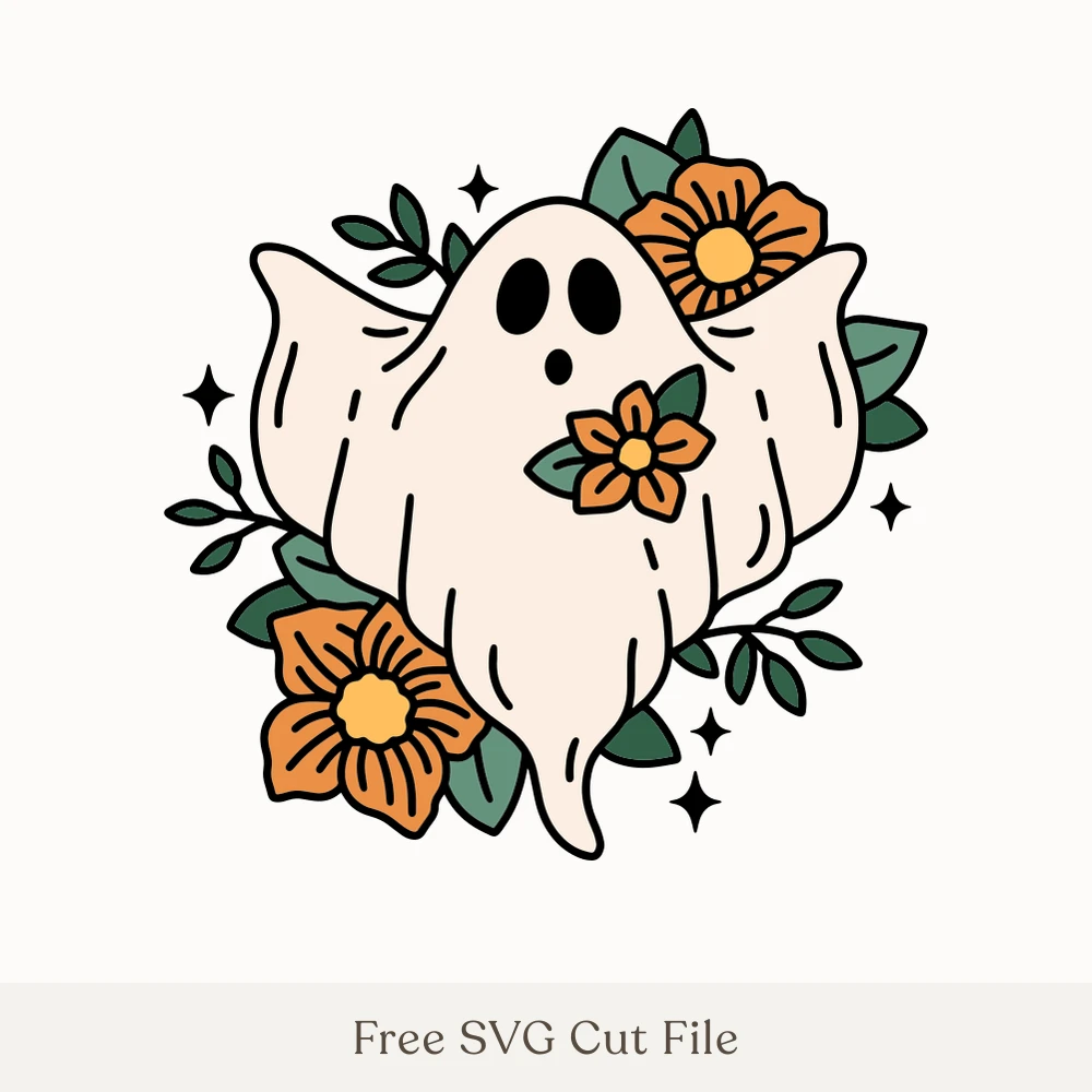Floral Ghost With Orange Flowers