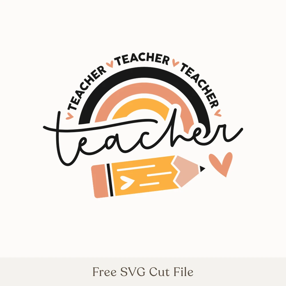 Teacher Rainbow and Pencil