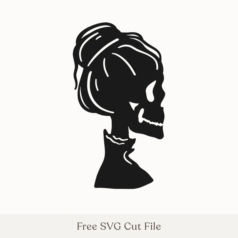 Skeleton Lady Profile Silhouette