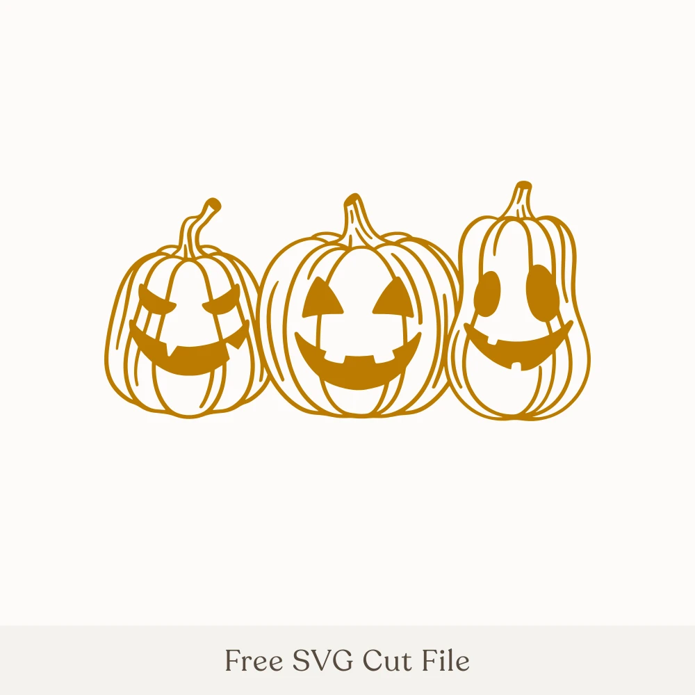 Three Smiling Jack-O'-Lanterns