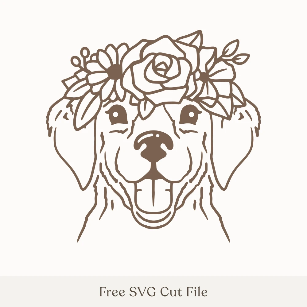 Dog Face With Flower Crown