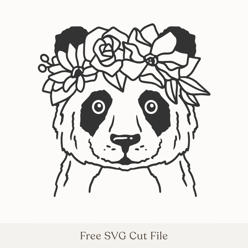 Panda With Flower Crown