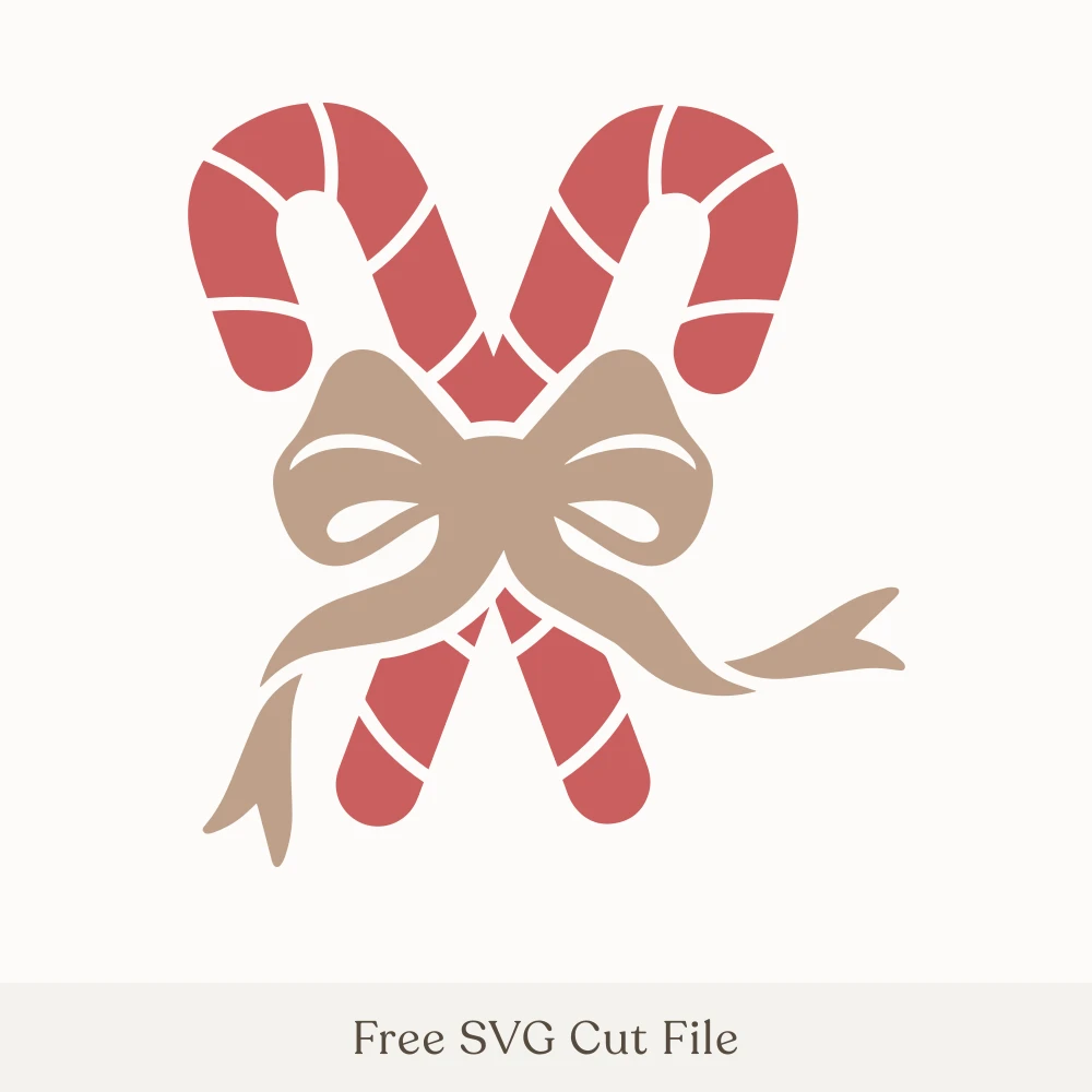 Crossed Candy Canes With Bow