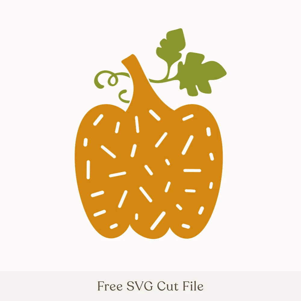 Sprinkled Pumpkin With Vine Leaf