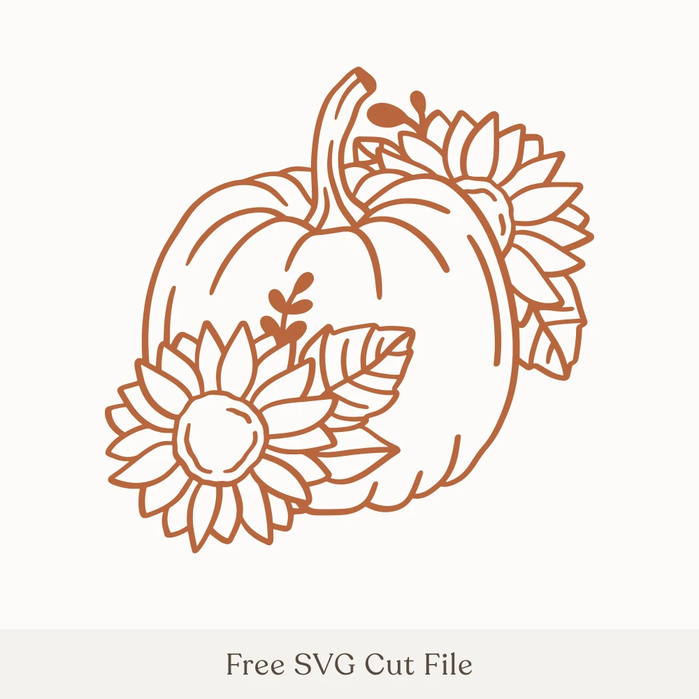 Pumpkin With Sunflowers