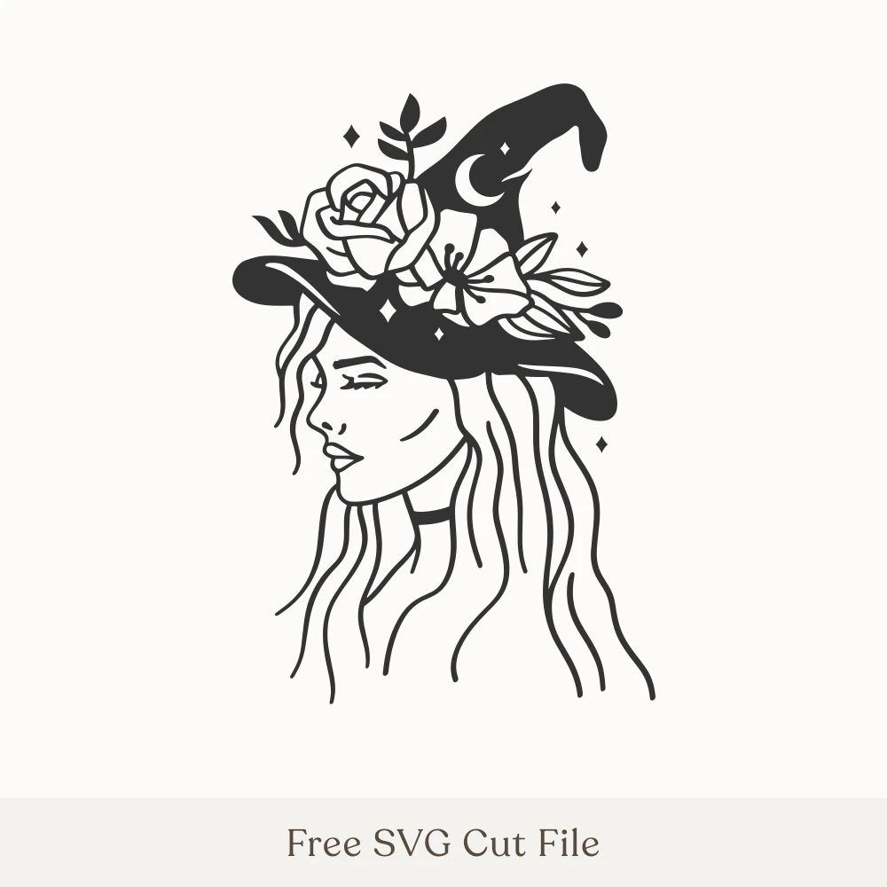 Mystical Witch With Floral Hat