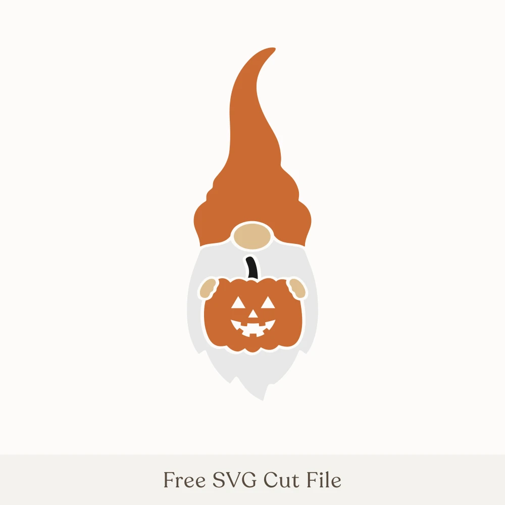 Halloween Gnome Holding a Jack-O-Lantern
