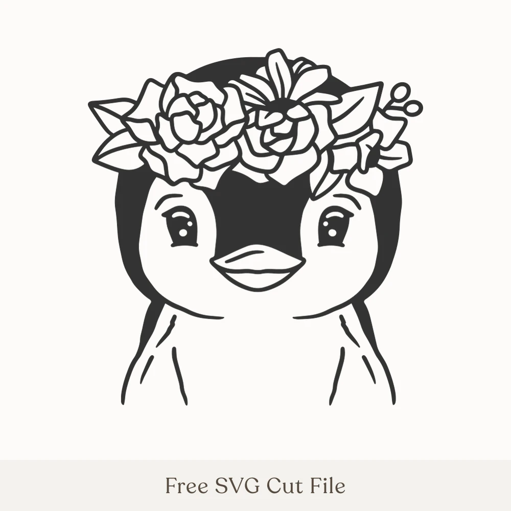 Penguin With Flower Crown