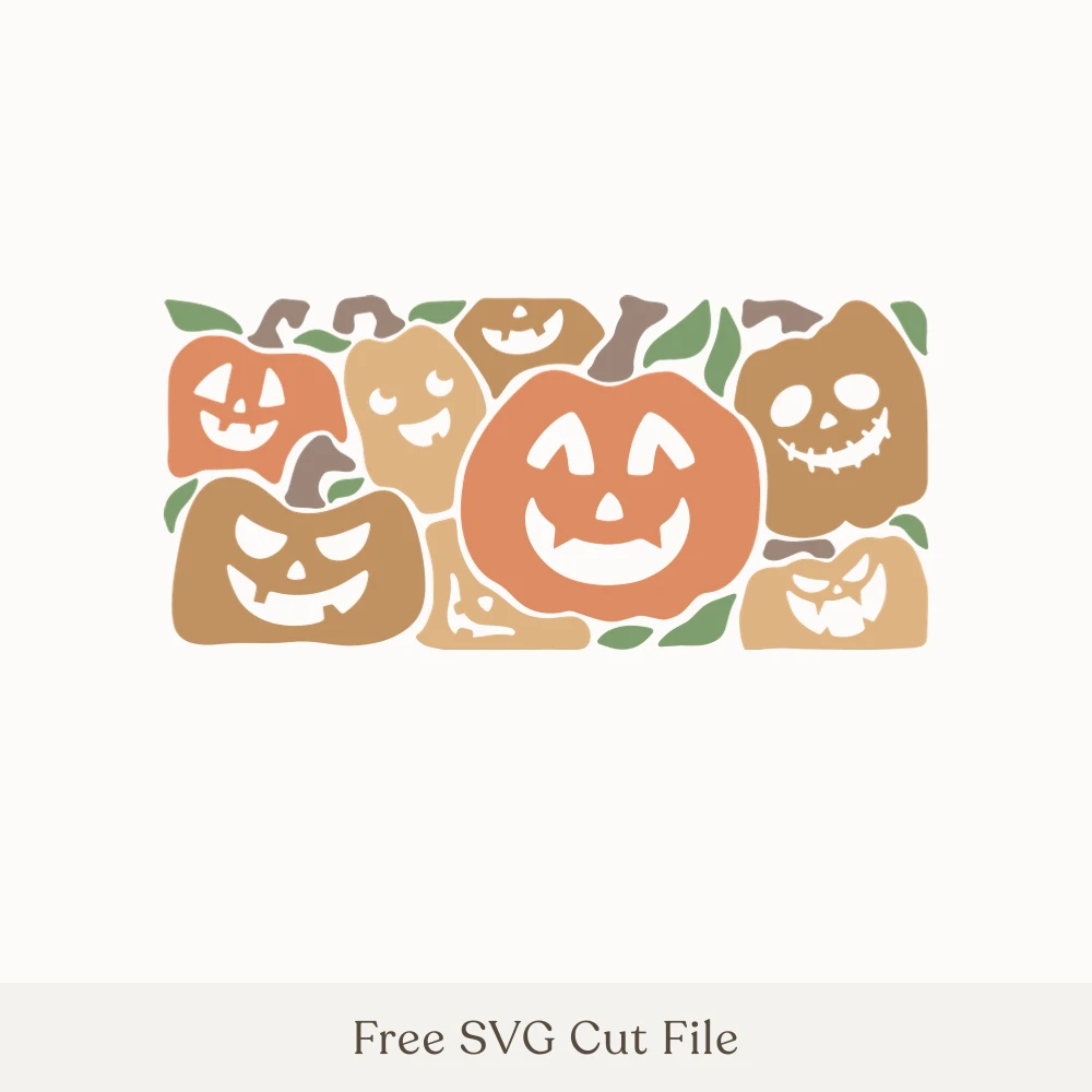 Jack-O'-Lantern Faces Collage