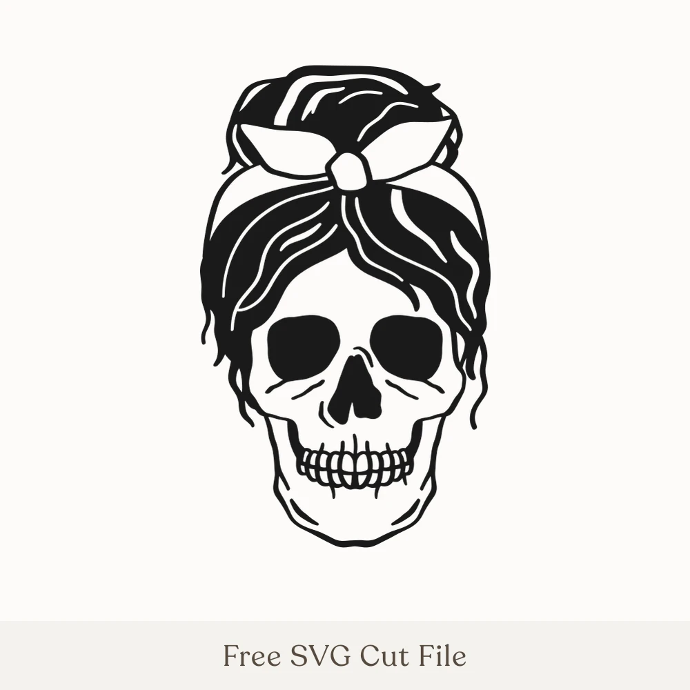 Messy Bun Skull With Bandana