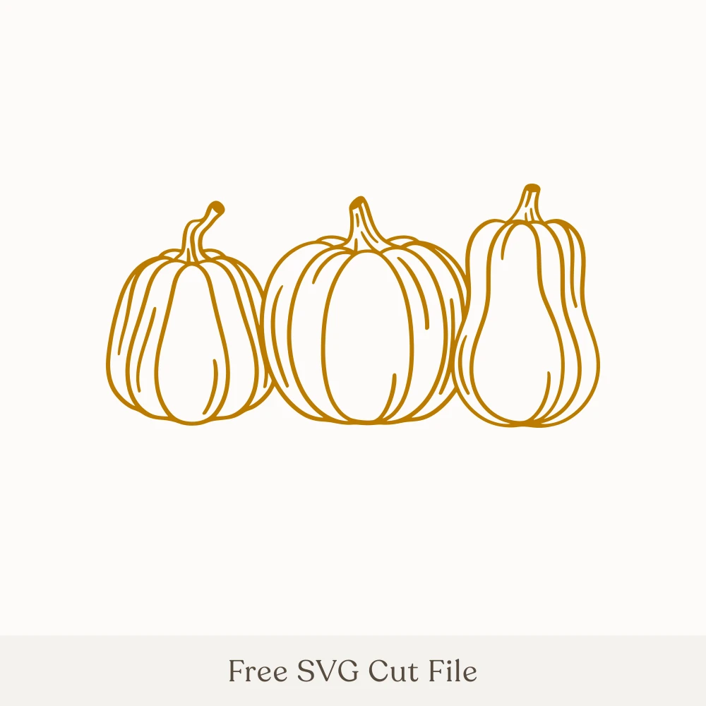Three Pumpkins Outline Trio