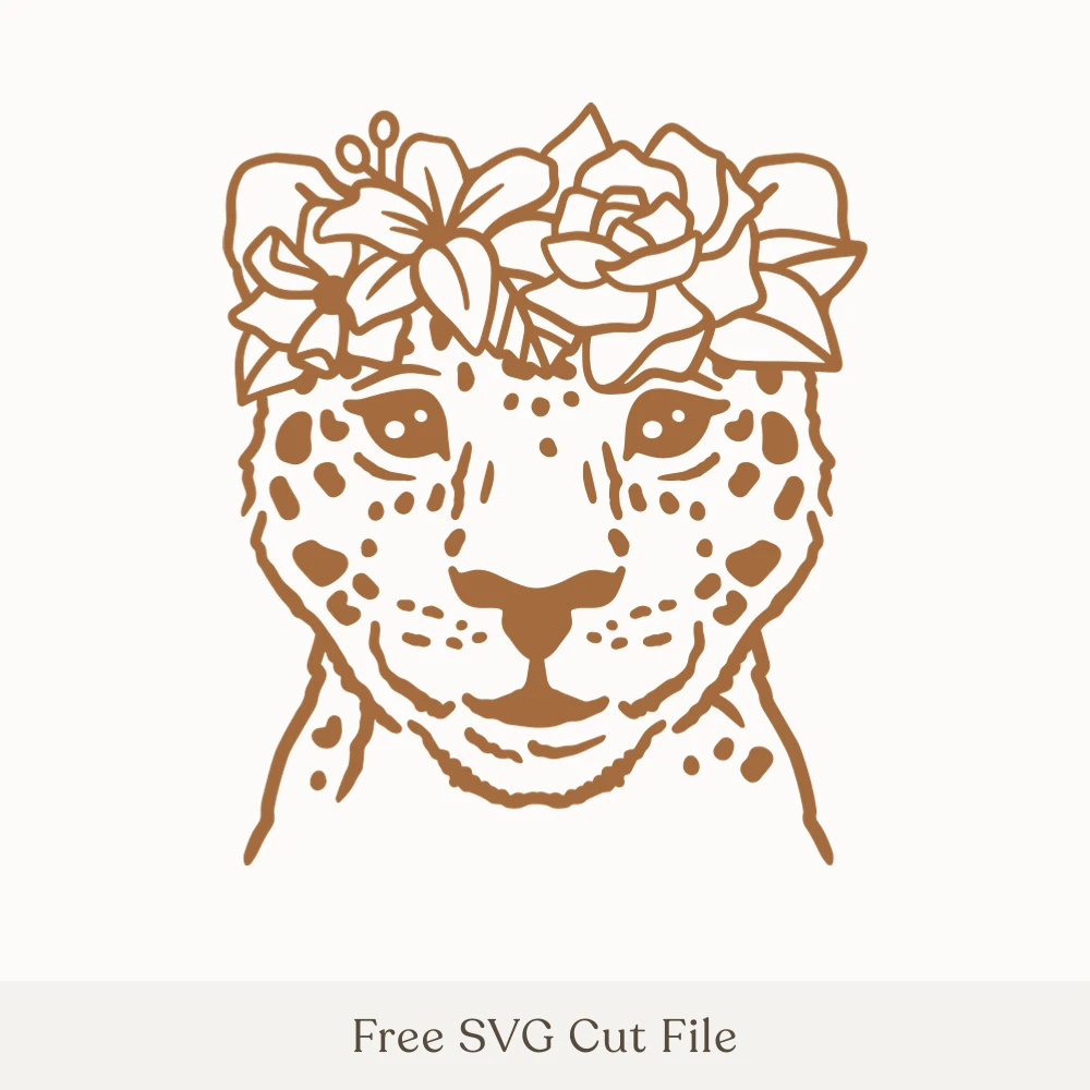Leopard With Flower Crown