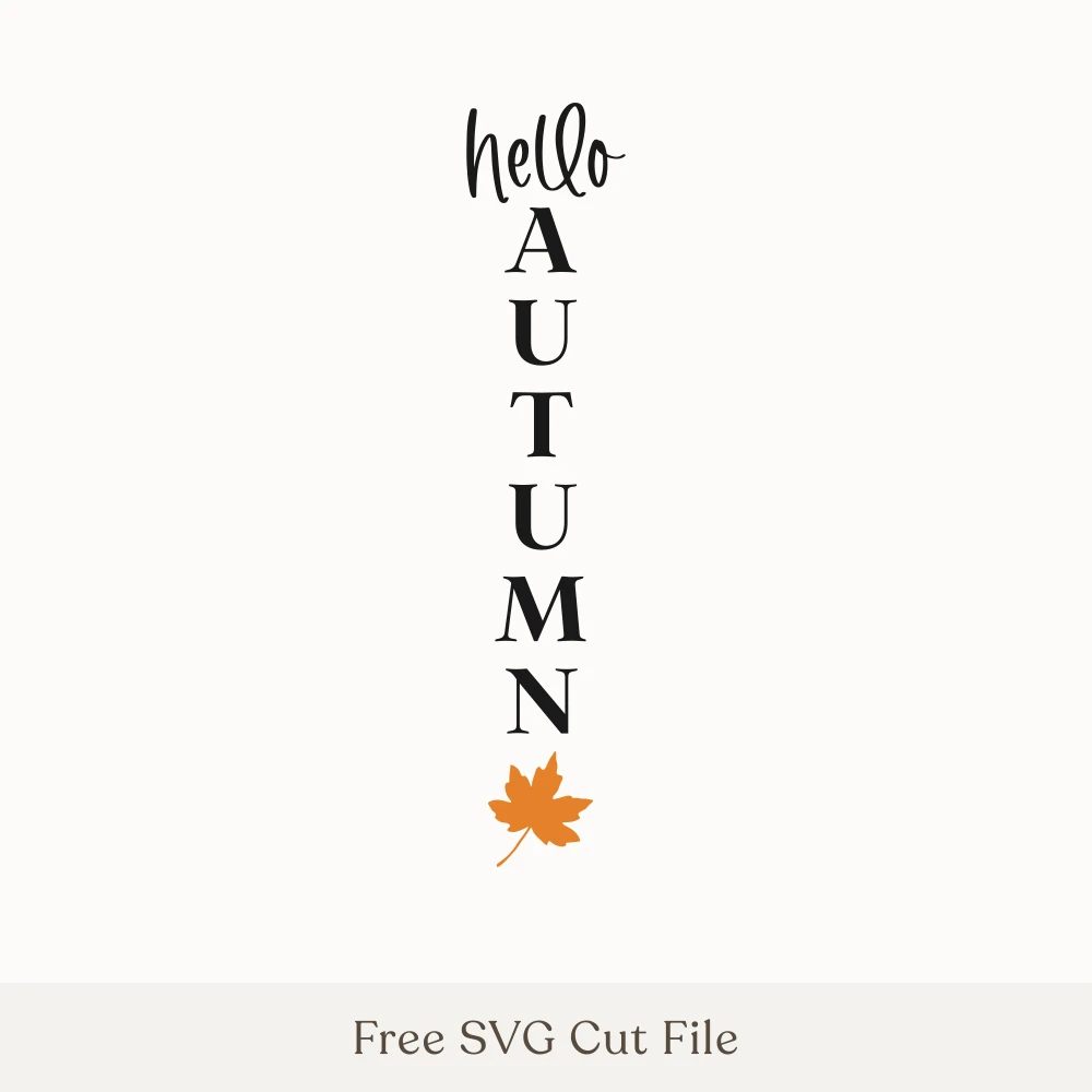 Hello Autumn Vertical Porch Sign