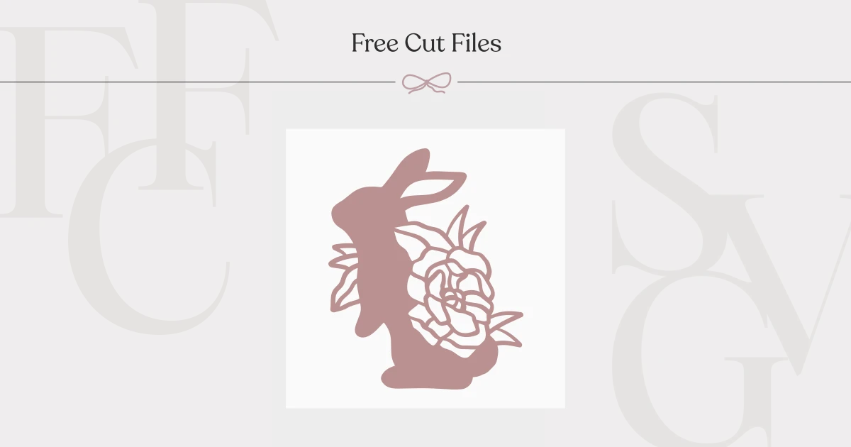 Free Bunny and Flowers SVG Cut File | FreeCutFiles | FreeCutFiles