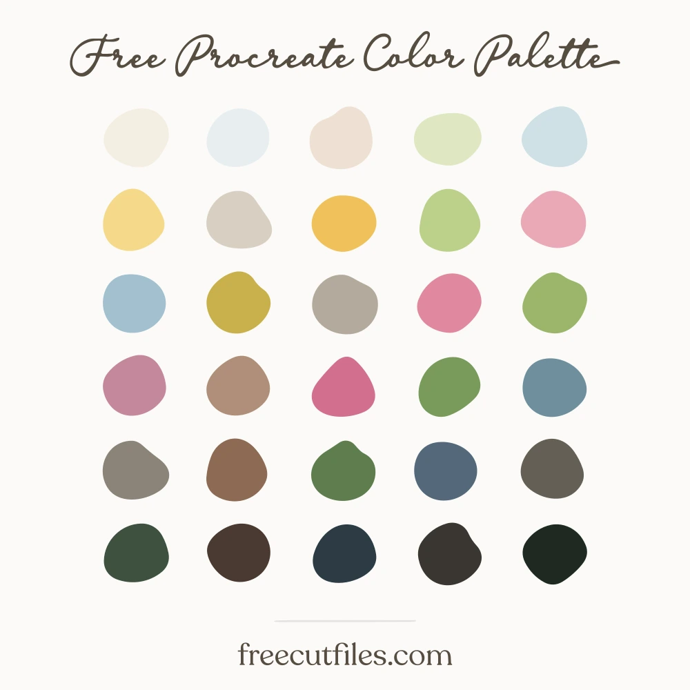 April Rain and Tulips color palette, 30 colors
