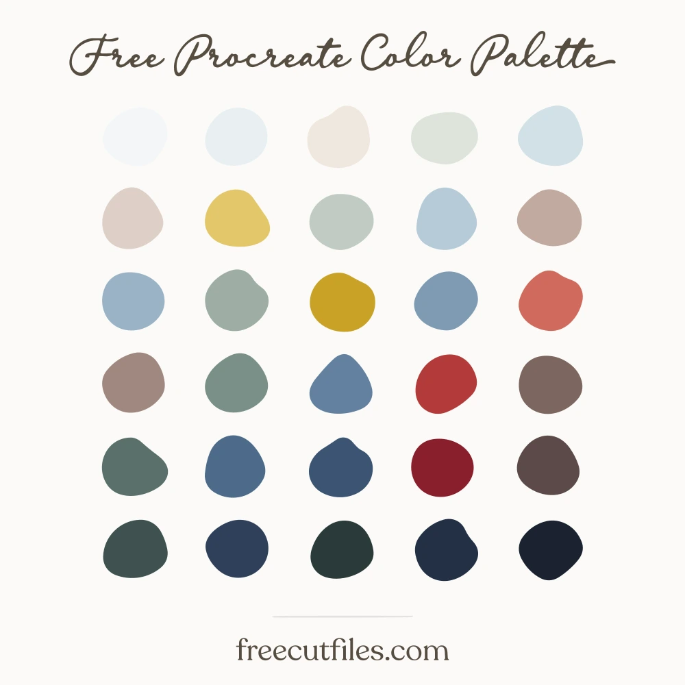 January Blue color palette, 30 colors