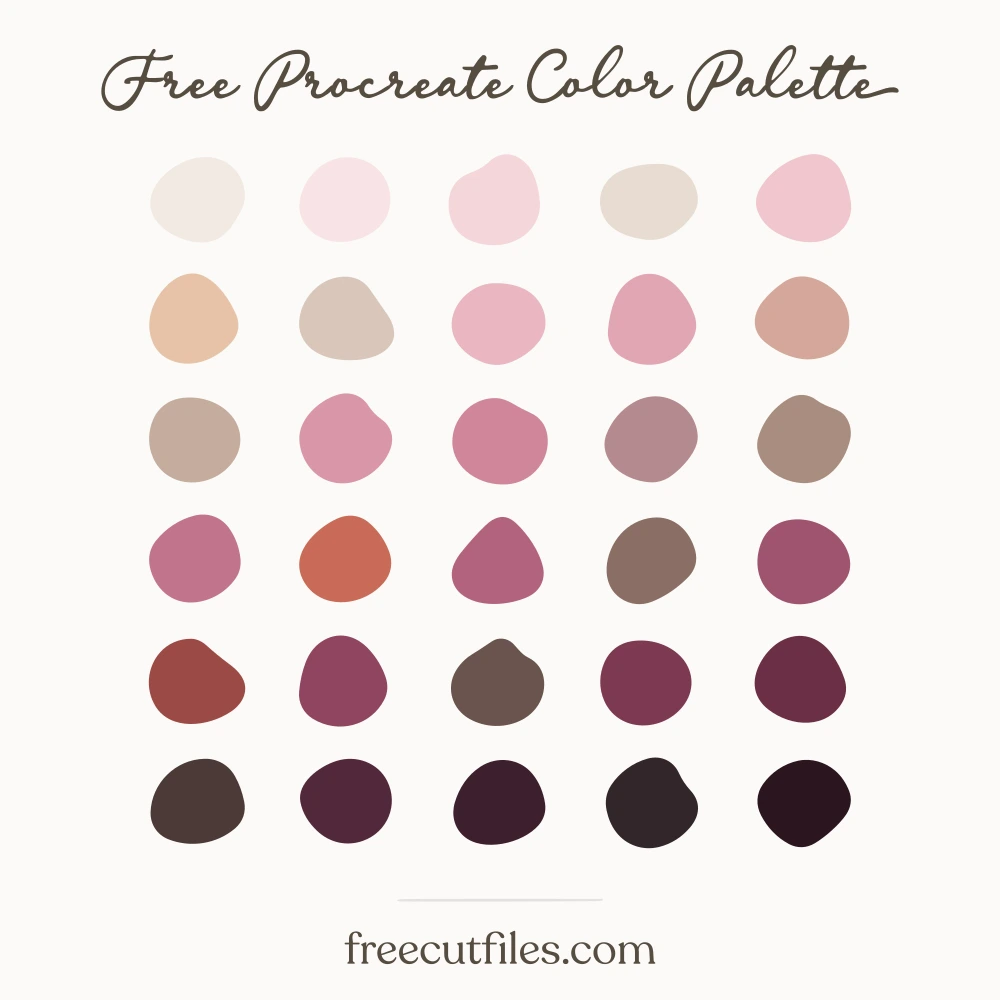Pinky Friend color palette, 30 colors