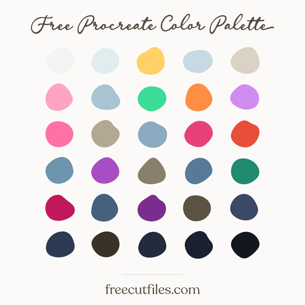 Rain and Neon color palette, 30 colors