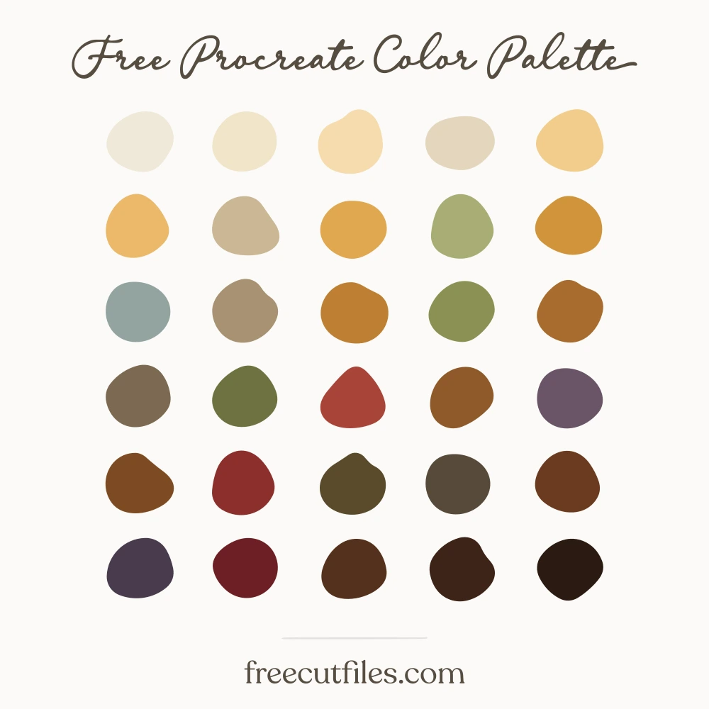 Harvest Table color palette, 30 colors