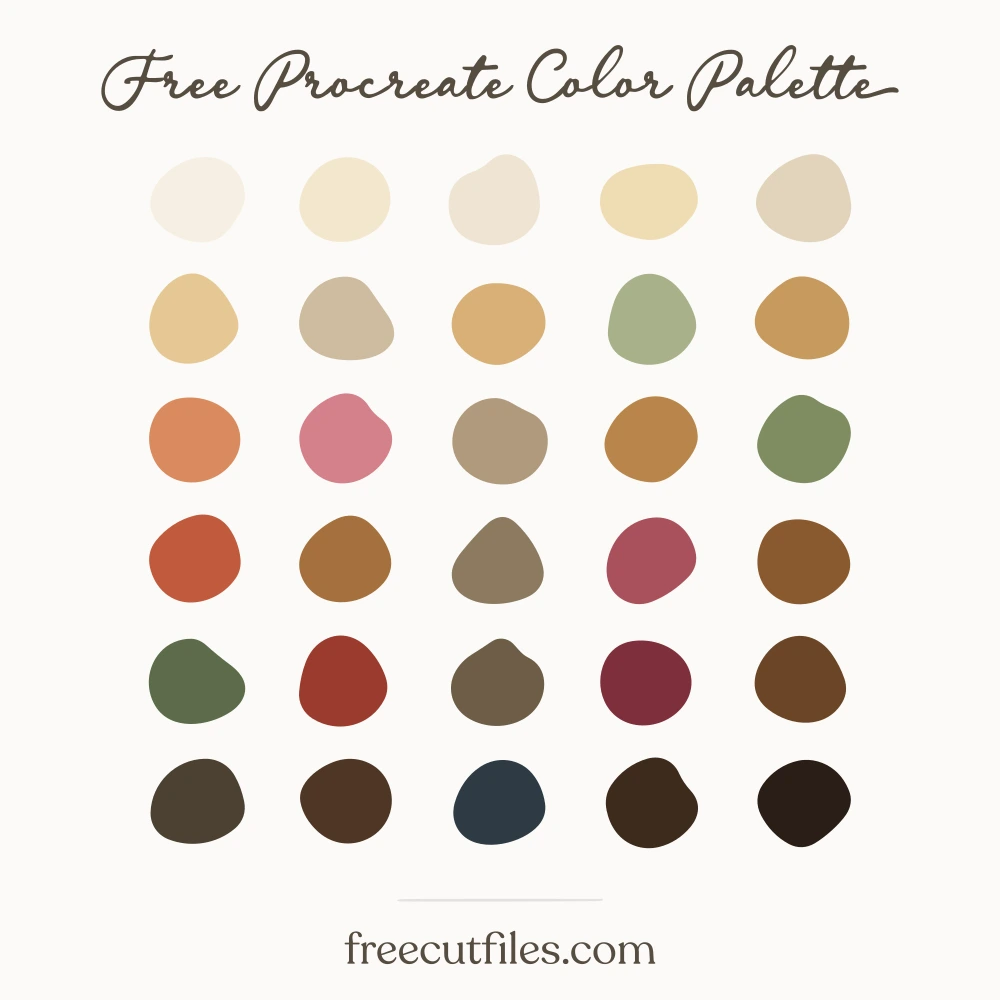 Six AM Bakery color palette, 30 colors