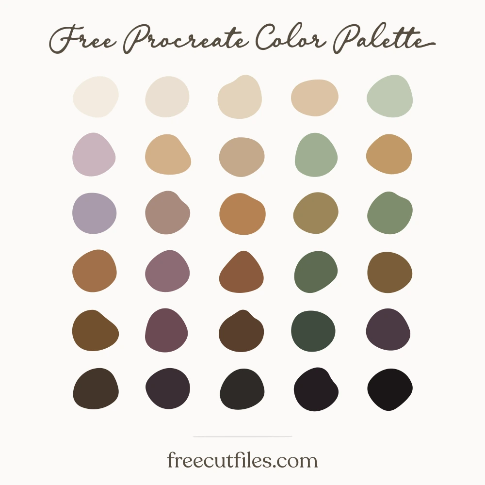 Muted Halloween color palette, 30 colors